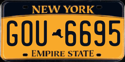 NY license plate GOU6695