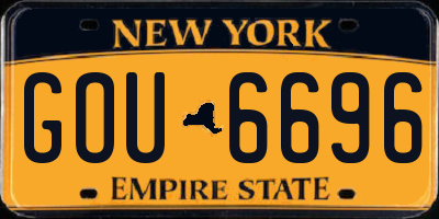 NY license plate GOU6696