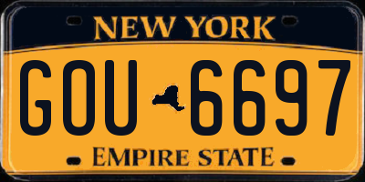 NY license plate GOU6697