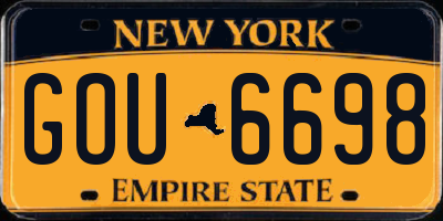 NY license plate GOU6698