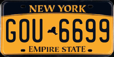 NY license plate GOU6699