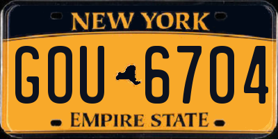 NY license plate GOU6704
