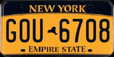 NY license plate GOU6708