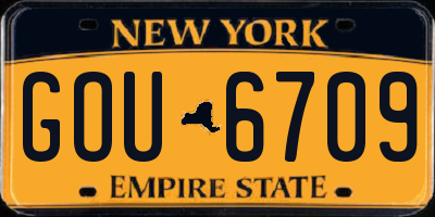 NY license plate GOU6709