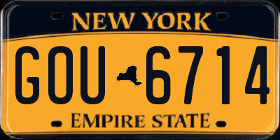 NY license plate GOU6714