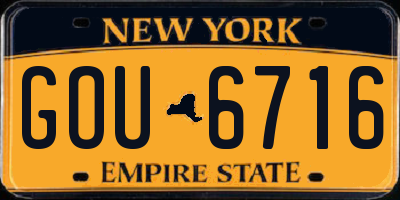 NY license plate GOU6716