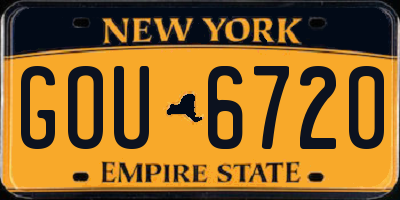 NY license plate GOU6720