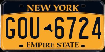 NY license plate GOU6724