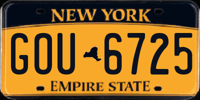 NY license plate GOU6725