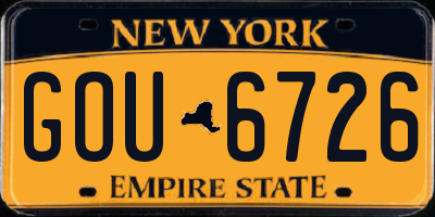 NY license plate GOU6726