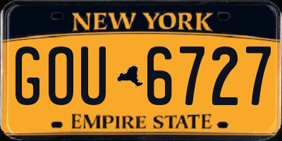 NY license plate GOU6727
