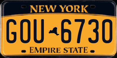 NY license plate GOU6730