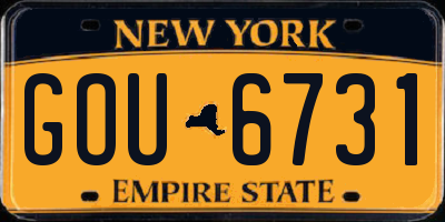 NY license plate GOU6731