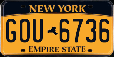 NY license plate GOU6736