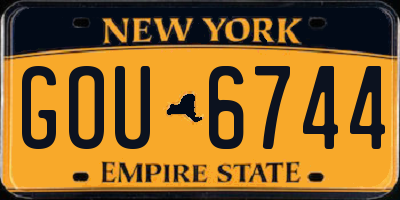 NY license plate GOU6744