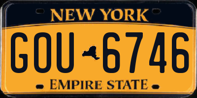 NY license plate GOU6746