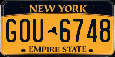 NY license plate GOU6748