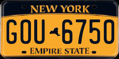 NY license plate GOU6750