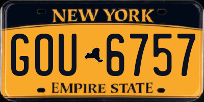 NY license plate GOU6757