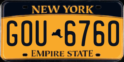 NY license plate GOU6760
