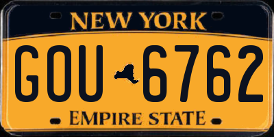 NY license plate GOU6762