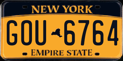 NY license plate GOU6764