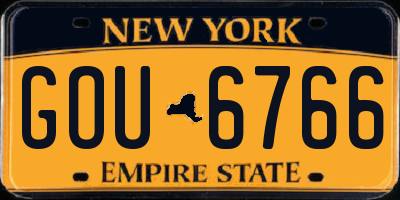 NY license plate GOU6766