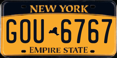 NY license plate GOU6767