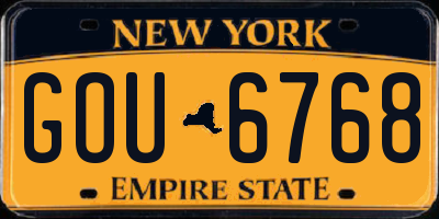 NY license plate GOU6768