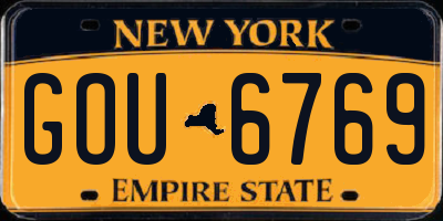 NY license plate GOU6769