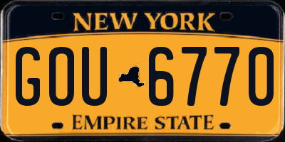 NY license plate GOU6770