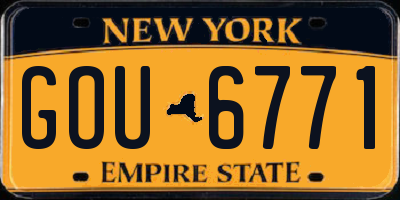 NY license plate GOU6771