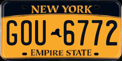 NY license plate GOU6772
