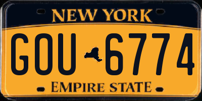 NY license plate GOU6774
