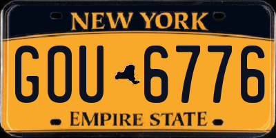 NY license plate GOU6776