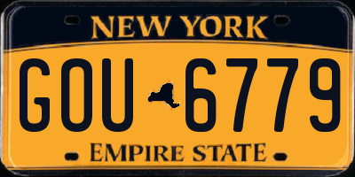 NY license plate GOU6779