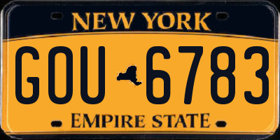 NY license plate GOU6783