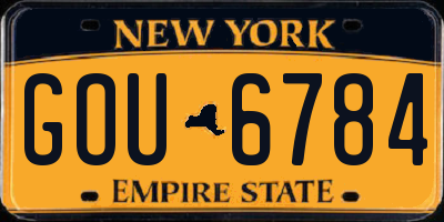 NY license plate GOU6784