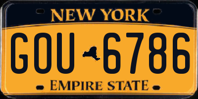 NY license plate GOU6786