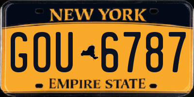 NY license plate GOU6787
