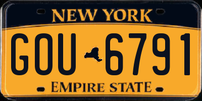 NY license plate GOU6791