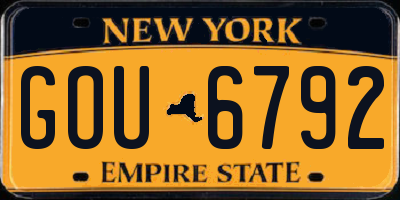 NY license plate GOU6792