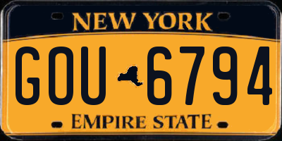 NY license plate GOU6794