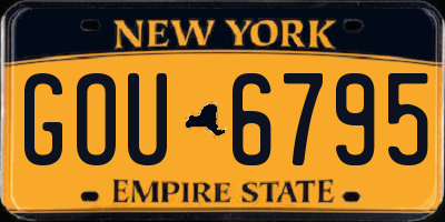 NY license plate GOU6795