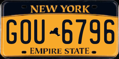 NY license plate GOU6796