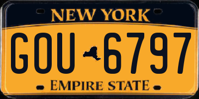 NY license plate GOU6797