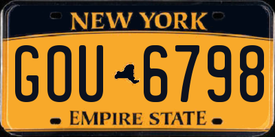 NY license plate GOU6798