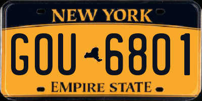 NY license plate GOU6801