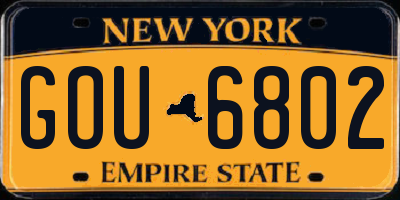 NY license plate GOU6802