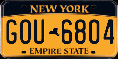 NY license plate GOU6804